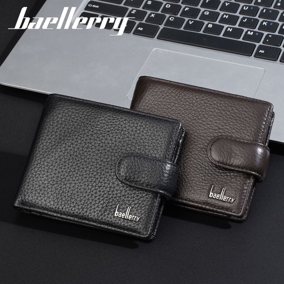 Portefeuille Baellerry marron et noir avec laptop